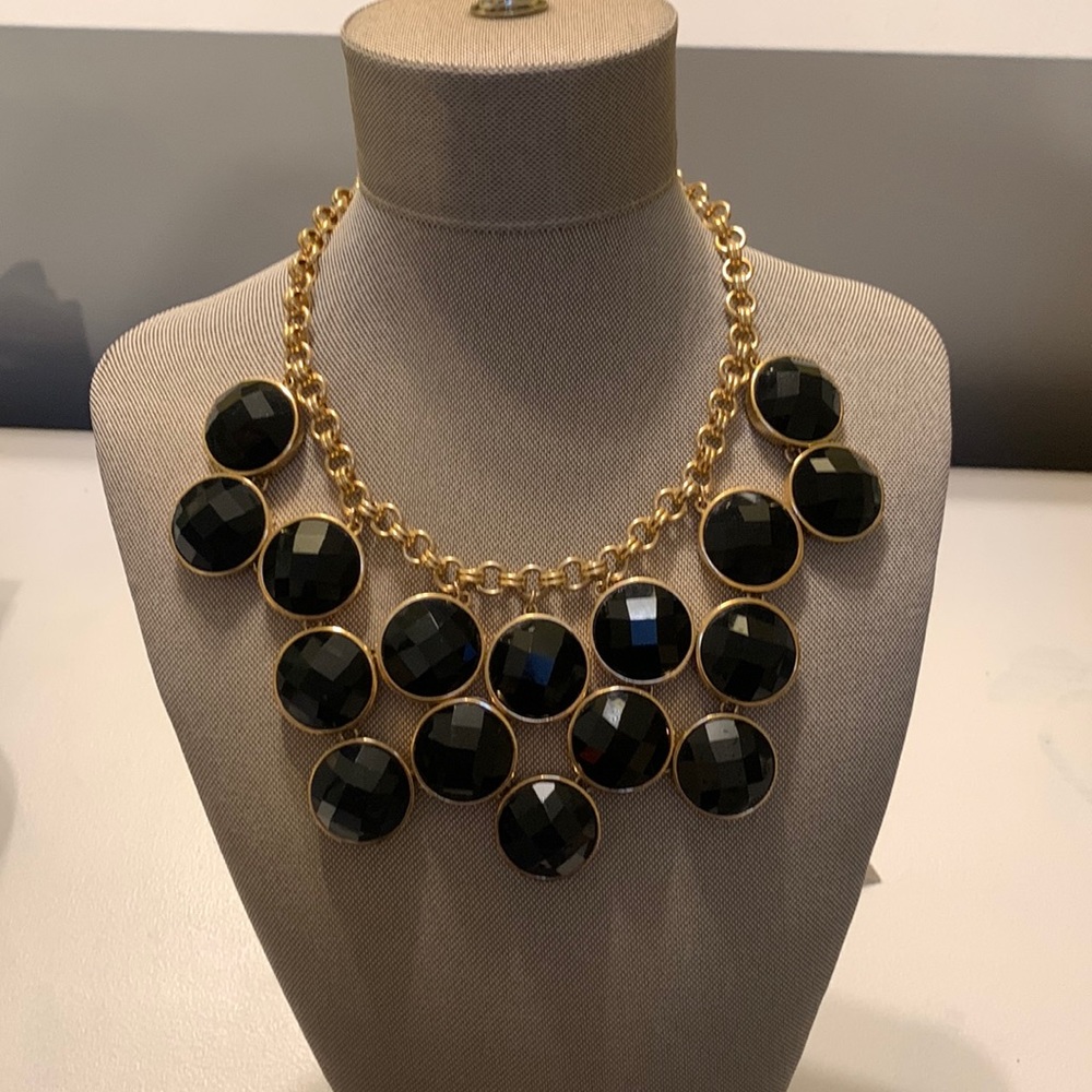 Kate Spade geometric faceted stone chandelier necklace